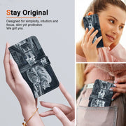 For Google Pixel 9 Pro Crystal Texture Colored Drawing Leather Phone Case(Cat Tiger Reflection)