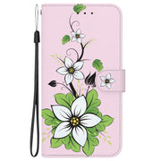 For Google Pixel 9 Pro Crystal Texture Colored Drawing Leather Phone Case(Lily)