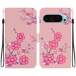 For Google Pixel 9 Pro Crystal Texture Colored Drawing Leather Phone Case(Cherry Blossoms) - Google Cases by PMC TechLife | Online Shopping South Africa | PMC TechLife | Buy Now Pay Later Mobicred