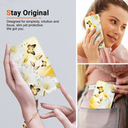 For Google Pixel 9 Crystal Texture Colored Drawing Leather Phone Case(Gold Butterfly Epiphyllum)