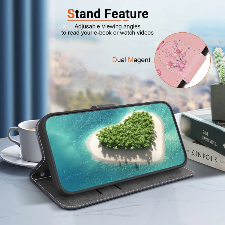 For Google Pixel 9 Crystal Texture Colored Drawing Leather Phone Case(Cherry Blossoms)