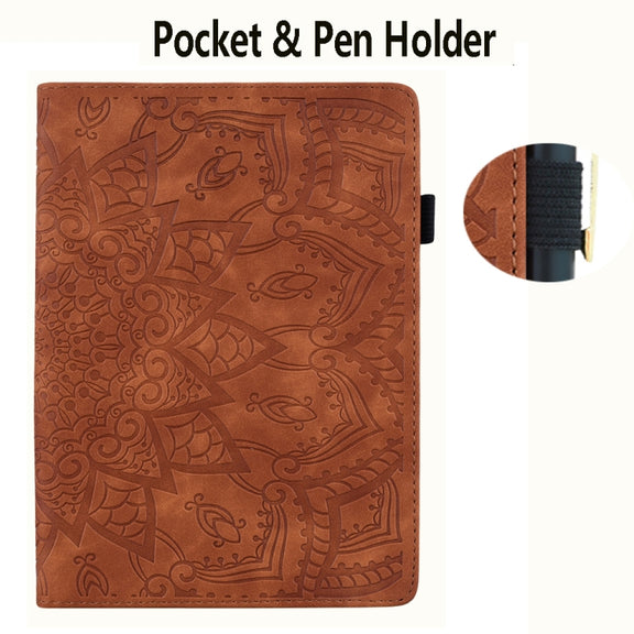 For Lenovo Tab P12 12.7 Calf Texture Embossed Leather Tablet Case(Brown)