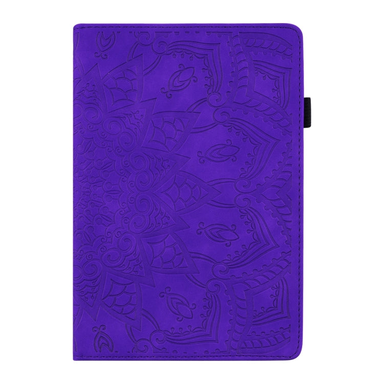 For Lenovo Tab P12 12.7 Calf Texture Embossed Leather Tablet Case(Purple)