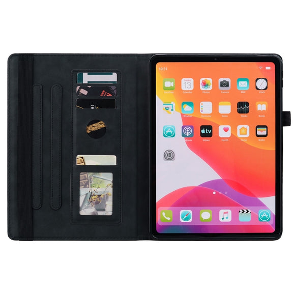 For Lenovo Tab M11 / Xiaoxin Pad 11 2024 Calf Texture Embossed Leather Tablet Case(Black)