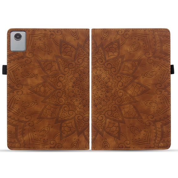 For Lenovo Tab M11 / Xiaoxin Pad 11 2024 Calf Texture Embossed Leather Tablet Case(Brown)