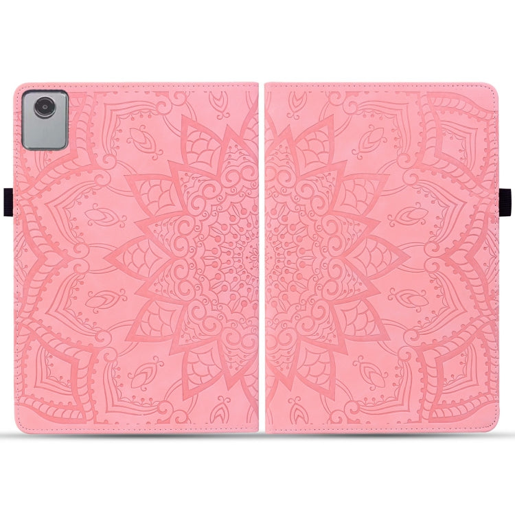 For Lenovo Tab M11 / Xiaoxin Pad 11 2024 Calf Texture Embossed Leather Tablet Case(Pink)