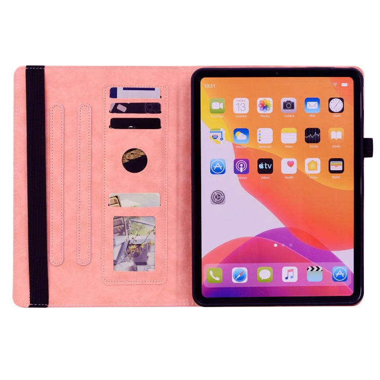 For Lenovo Tab M11 / Xiaoxin Pad 11 2024 Calf Texture Embossed Leather Tablet Case(Pink)