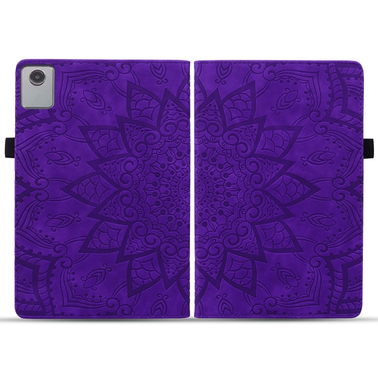 For Lenovo Tab M11 / Xiaoxin Pad 11 2024 Calf Texture Embossed Leather Tablet Case(Purple)