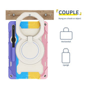 For Samsung Galaxy Tab S9+ Armor Portable Rotating Ring Holder Silicone Tablet Case(Colorful Pink)