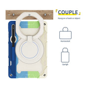 For Samsung Galaxy Tab S9+ Armor Portable Rotating Ring Holder Silicone Tablet Case(Colorful Blue)