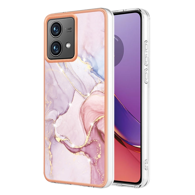 For Motorola Moto G84 Electroplating Marble Dual-side IMD Phone Case(Rose Gold 005)