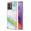 For Motorola Moto G84 Electroplating Marble Dual-side IMD Phone Case(Green 004) - Motorola Cases by PMC TechLife | Online Shopping South Africa | PMC TechLife | Buy Now Pay Later Mobicred