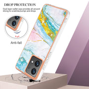 For Motorola Moto G84 Electroplating Marble Dual-side IMD Phone Case(Green 004)