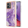 For Motorola Moto G84 Electroplating Marble Dual-side IMD Phone Case(Purple 002) - Motorola Cases by PMC TechLife | Online Shopping South Africa | PMC TechLife | Buy Now Pay Later Mobicred