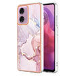 For Motorola Moto G24 4G / G04 4G Electroplating Marble Dual-side IMD Phone Case(Rose Gold 005) - Motorola Cases by PMC TechLife | Online Shopping South Africa | PMC TechLife | Buy Now Pay Later Mobicred