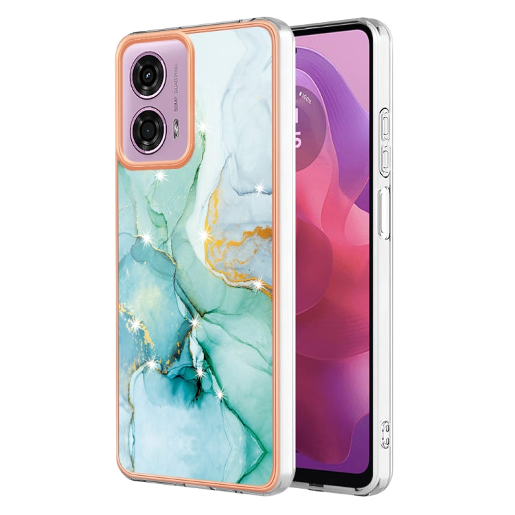 For Motorola Moto G24 4G / G04 4G Electroplating Marble Dual-side IMD Phone Case(Green 003)