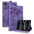 For iPad Pro 11 2024 Cartoon Sakura Cat Embossed Smart Leather Tablet Case(Purple) - iPad Pro 11 2024 Cases by PMC TechLife | Online Shopping South Africa | PMC TechLife | Buy Now Pay Later Mobicred
