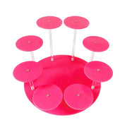YX034 Acrylic Cupcake Shelf Cartoon Cake Display Stand(Pink)
