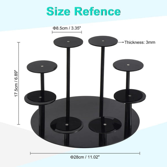 YX034 Acrylic Cupcake Shelf Cartoon Cake Display Stand(Black)