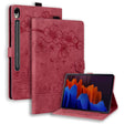 For Samsung Galaxy Tab S9 FE Cartoon Sakura Cat Embossed Leather Tablet Case(Red) - free shipping - PMC Jewellery - Order now!