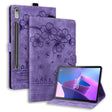 For Lenovo Tab P12 12.7 Cartoon Sakura Cat Embossed Leather Tablet Case(Purple) - free shipping - PMC TechLife - Order now!