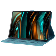 For Lenovo Tab K11 Plus / M11 Plus Cartoon Sakura Cat Embossed Leather Tablet Case(Green)