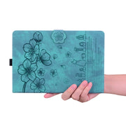For Lenovo Tab K11 Plus / M11 Plus Cartoon Sakura Cat Embossed Leather Tablet Case(Green)