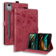 For Lenovo Xiaoxin Pad Pro 12.7 2025 Cartoon Sakura Cat Embossed Leather Tablet Case(Red) - Lenovo by PMC TechLife | Online Shopping South Africa | PMC TechLife | Buy Now Pay Later Mobicred