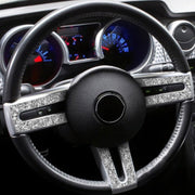 For Ford Mustang 2005-2009 3 in 1 Car Steering Wheel Diamond Decorative Sticker, Left Drive