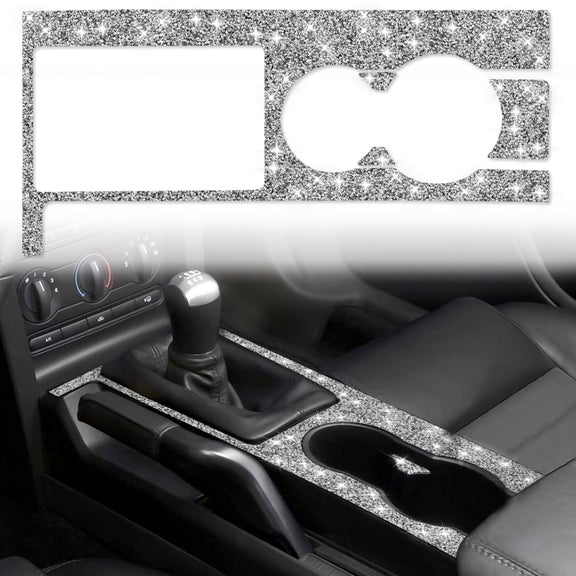 For Ford Mustang 2005-2009 Car Gear Panel Diamond Decorative Sticker, Left Drive