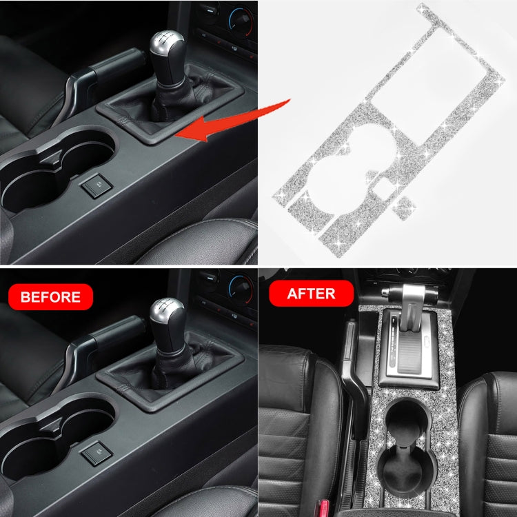 For Ford Mustang 2005-2009 Car Gear Panel Diamond Decorative Sticker, Left Drive