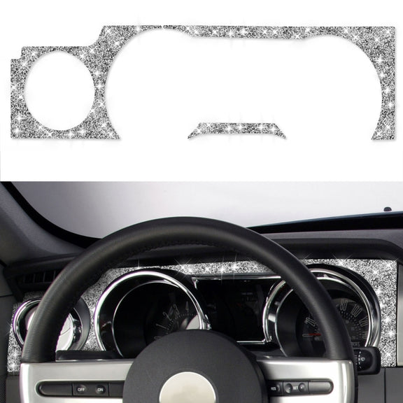 For Ford Mustang 2005-2009 Car Dashboard Frame Diamond Decorative Sticker, Left Drive