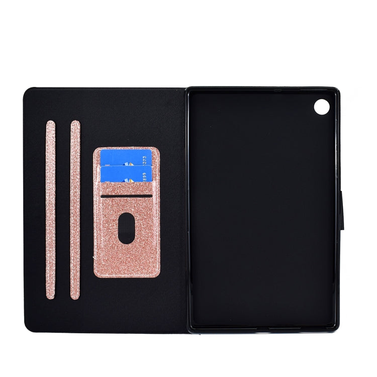 For Samsung Galaxy Tab A9 Glitter Powder Leather Tablet Case(Rose Gold)
