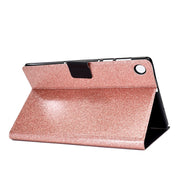 For Samsung Galaxy Tab A9 Glitter Powder Leather Tablet Case(Rose Gold)