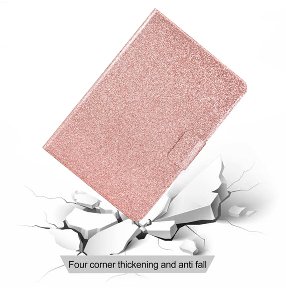For Samsung Galaxy Tab A9 Glitter Powder Leather Tablet Case(Rose Gold)