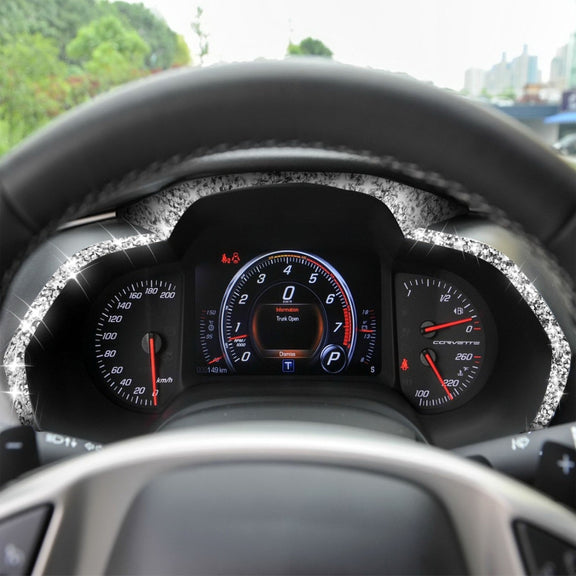 For Chevrolet Corvette C7 2014-2019 4 in 1 Car Dashboard Frame Diamond Decorative Sticker, Left Drive