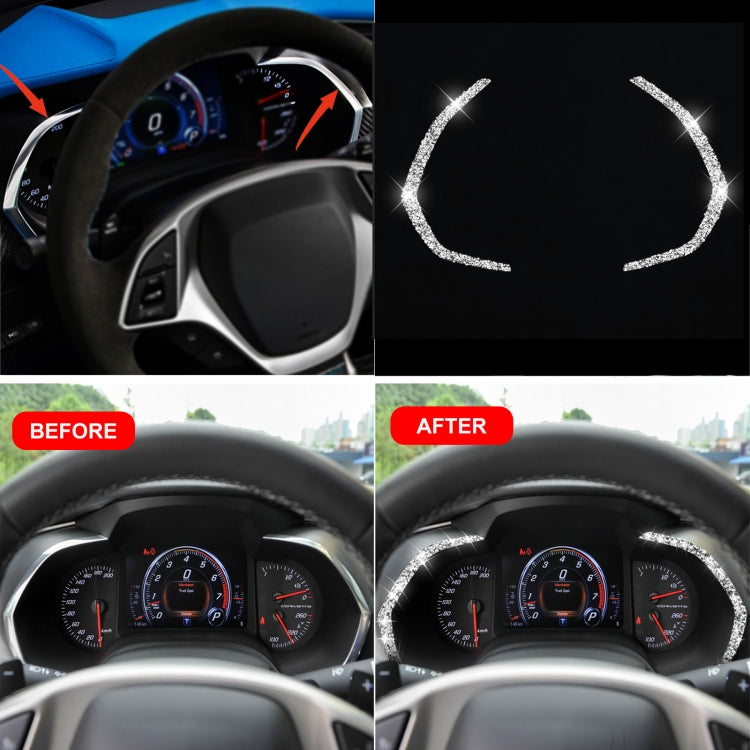 For Chevrolet Corvette C7 2014-2019 2 in 1 Car Dashboard Frame Diamond Decorative Sticker, Left Drive