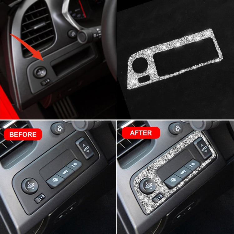 For Chevrolet Corvette C7 2014-2019 Car Headlight Switch Frame Diamond Decorative Sticker, Left Drive
