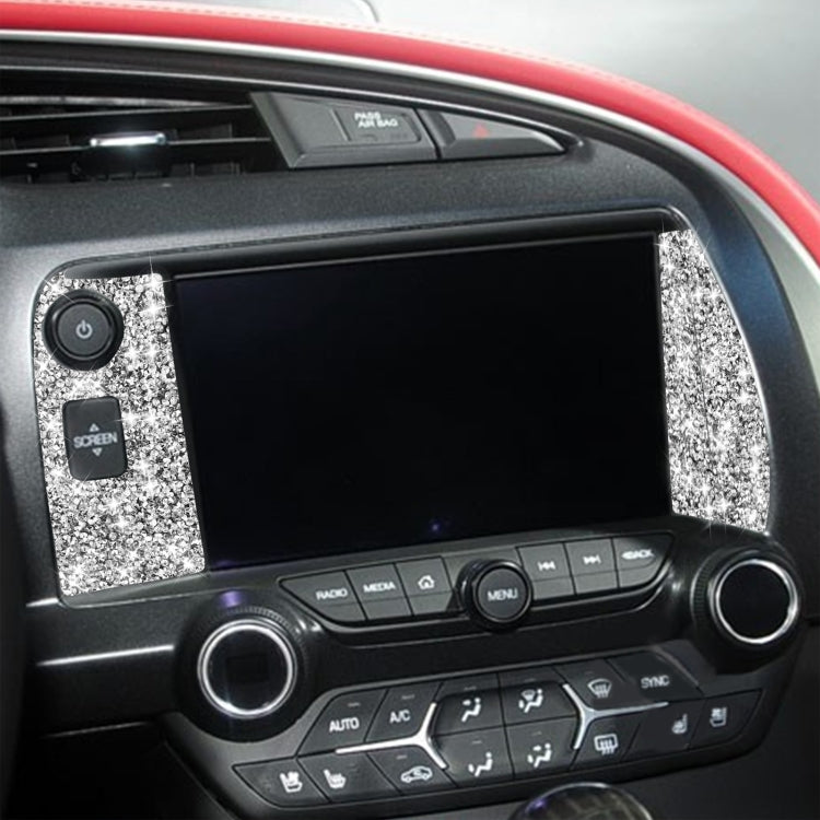 For Chevrolet Corvette C7 2014-2019 3 in 1 Car Navigate Panel Diamond Decorative Sticker, Left Drive