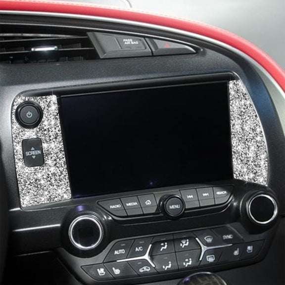 For Chevrolet Corvette C7 2014-2019 3 in 1 Car Navigate Panel Diamond Decorative Sticker, Left Drive