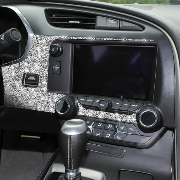 For Chevrolet Corvette C7 2014-2019 4 in 1 Car Central Control Panel Diamond Decorative Sticker, Left Drive