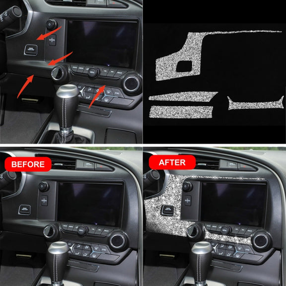 For Chevrolet Corvette C7 2014-2019 4 in 1 Car Central Control Panel Diamond Decorative Sticker, Left Drive