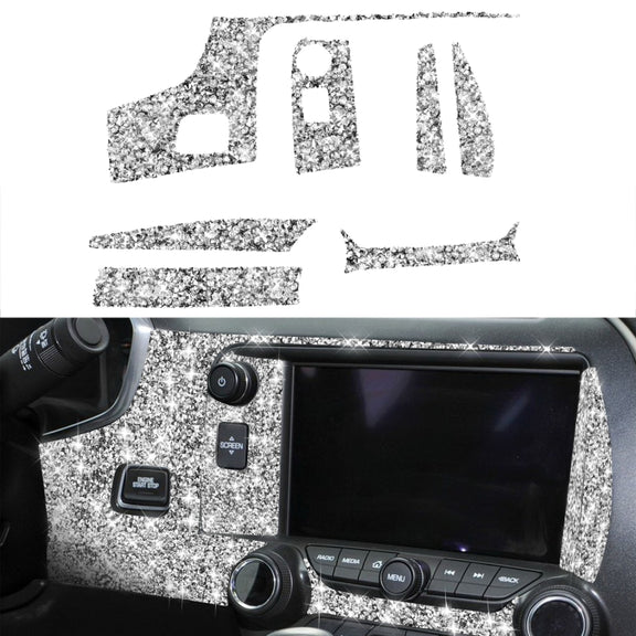 For Chevrolet Corvette C7 2014-2019 7 in 1 Car Central Control Panel Diamond Decorative Sticker, Left Drive