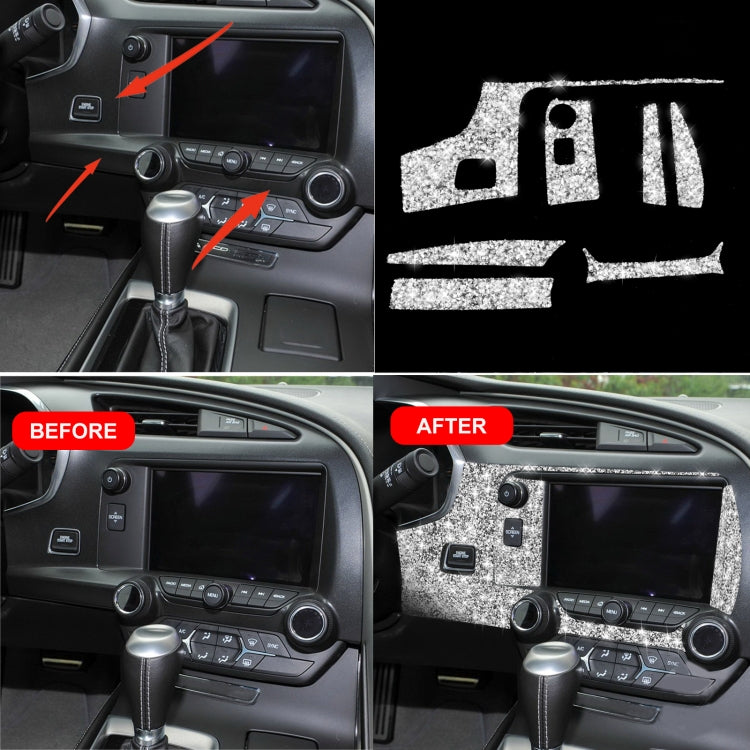 For Chevrolet Corvette C7 2014-2019 7 in 1 Car Central Control Panel Diamond Decorative Sticker, Left Drive