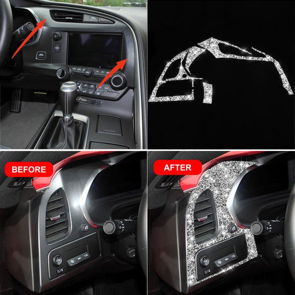For Chevrolet Corvette C7 2014-2019 Car Left Air Outlet Panel Diamond Decorative Sticker, Left Drive