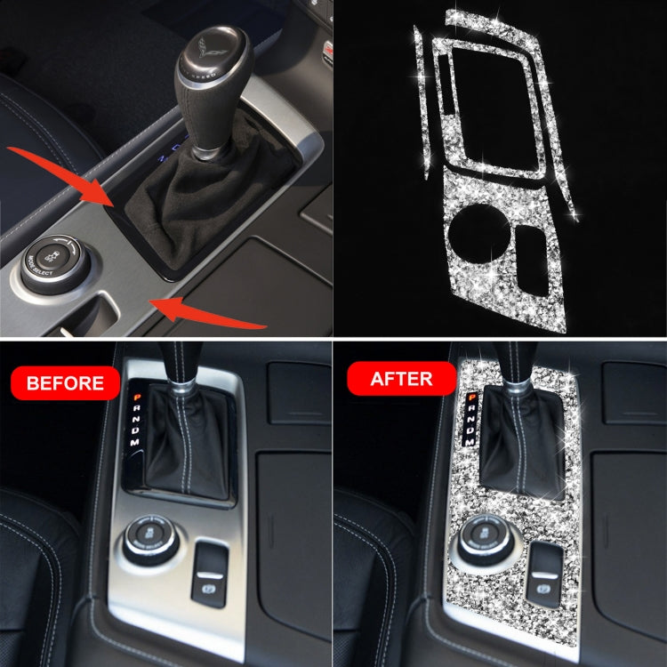 For Chevrolet Corvette C7 2014-2019 Car Gear Panel Diamond Decorative Sticker, Left Drive