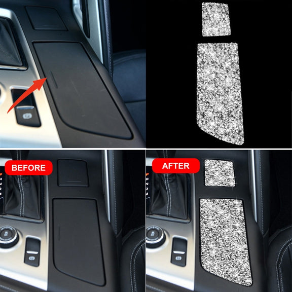 For Chevrolet Corvette C7 2014-2019 Car Cup Holder Cover Diamond Decorative Sticker, Left Drive