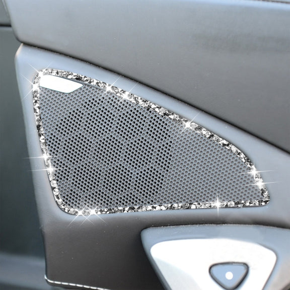 For Chevrolet Corvette C7 2014-2019 Car Door Speaker Frame Diamond Decorative Sticker, Left Drive