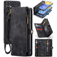 For Samsung Galaxy A15 5G CaseMe 008 Multifunctional Zipper Wallet Leather Phone Case with Lanyard(Black) - free shipping - PMC Jewellery - Order now!