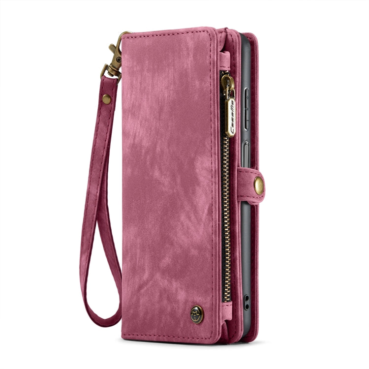 For Samsung Galaxy A15 5G CaseMe 008 Multifunctional Zipper Wallet Leather Phone Case with Lanyard(Red)